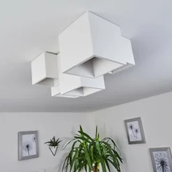 Plafonnier Hatusao Blanc, 5 lumières