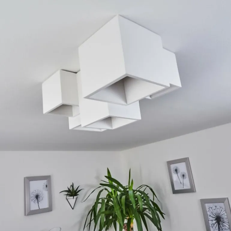 Plafonnier Hatusao Blanc, 5 lumières