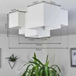 Plafonnier Hatusao Blanc, 5 lumières