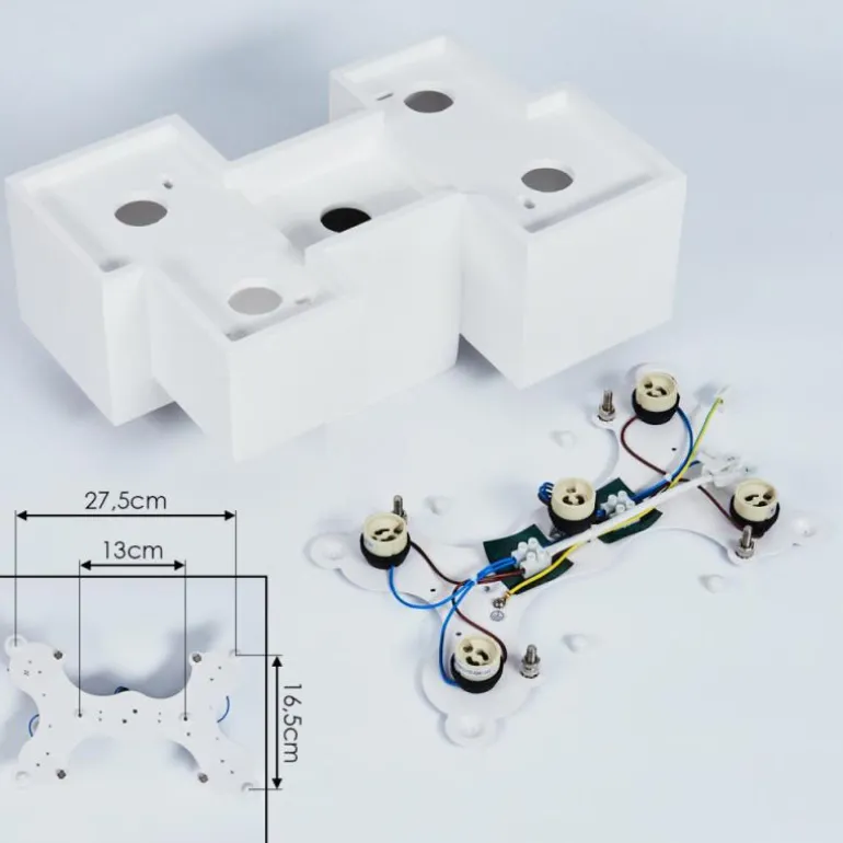 Plafonnier Hatusao Blanc, 5 lumières