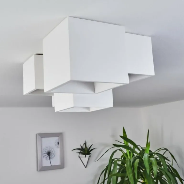 Plafonnier Hatusao Blanc, 5 lumières