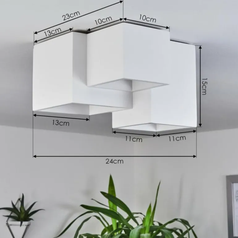 Plafonnier Hatusao Blanc, 3 lumières