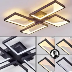 Plafonnier Haya LED Noir, 4 lumières