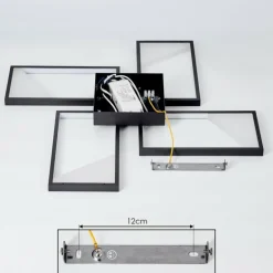 Plafonnier Haya LED Noir, 4 lumières