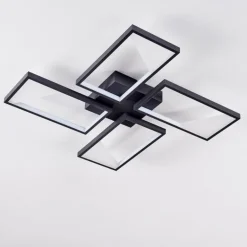Plafonnier Haya LED Noir, 4 lumières