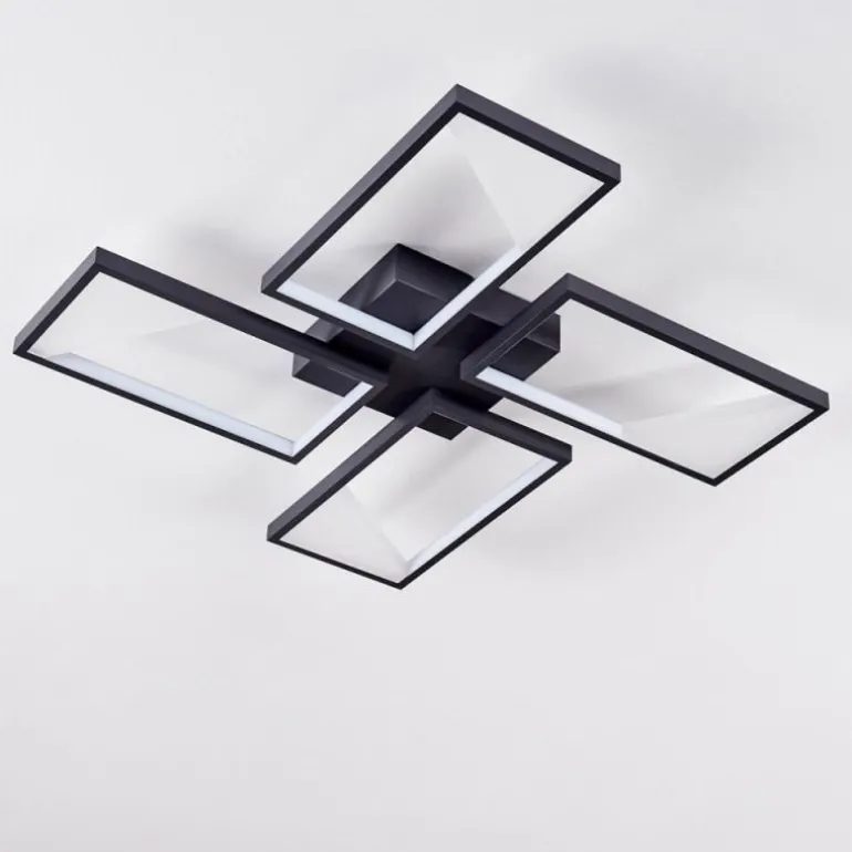 Plafonnier Haya LED Noir, 4 lumières