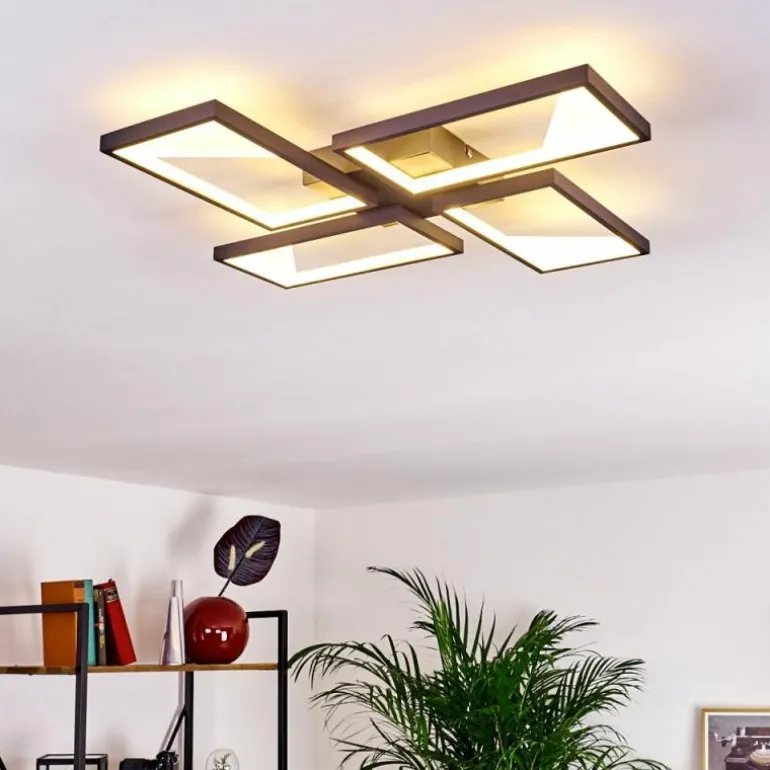 Plafonnier Haya LED Noir, 4 lumières