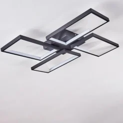 Plafonnier Haya LED Noir, 4 lumières