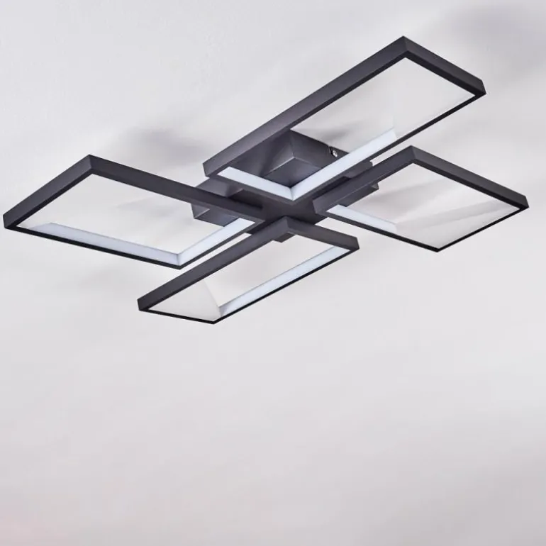 Plafonnier Haya LED Noir, 4 lumières