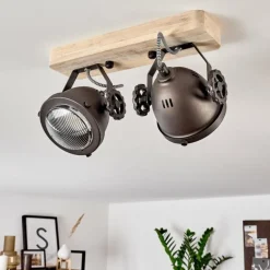 Plafonnier Herford Bois clair, 2 lumières