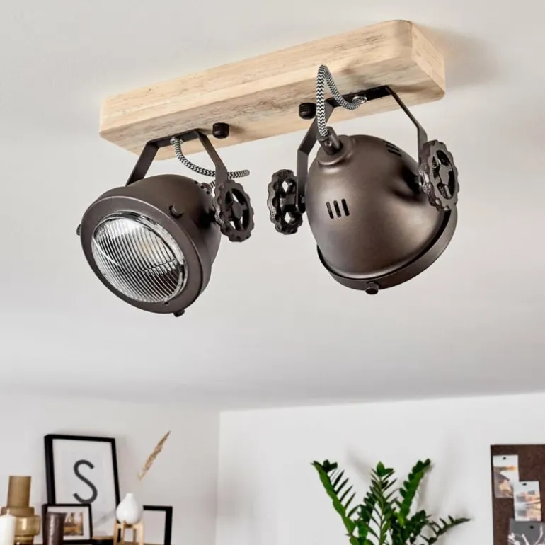 Plafonnier Herford Bois clair, 2 lumières