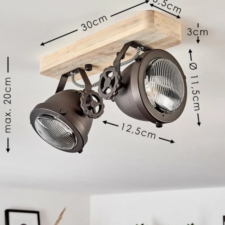 Plafonnier Herford Bois clair, 2 lumières