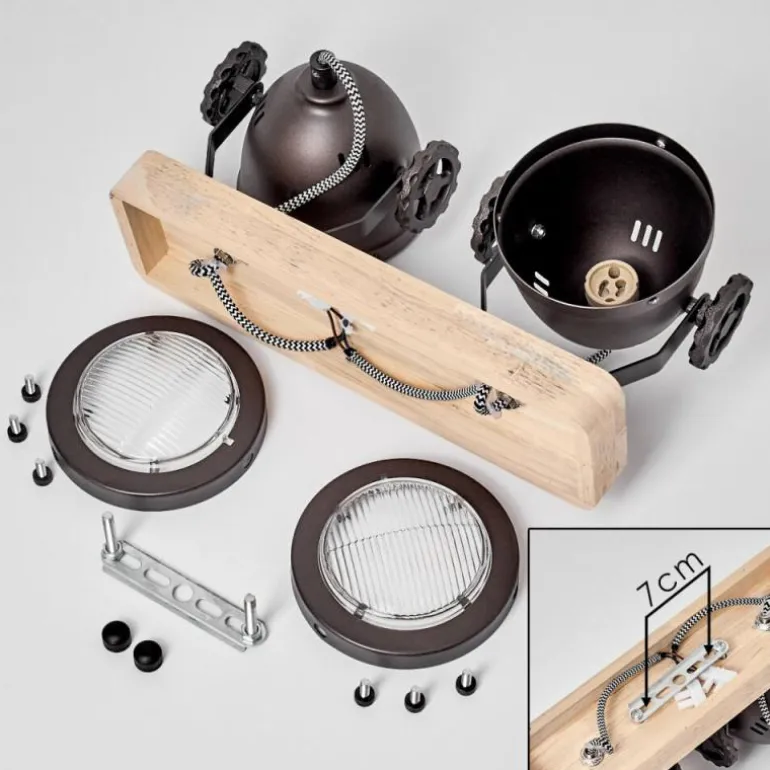 Plafonnier Herford Bois clair, 2 lumières