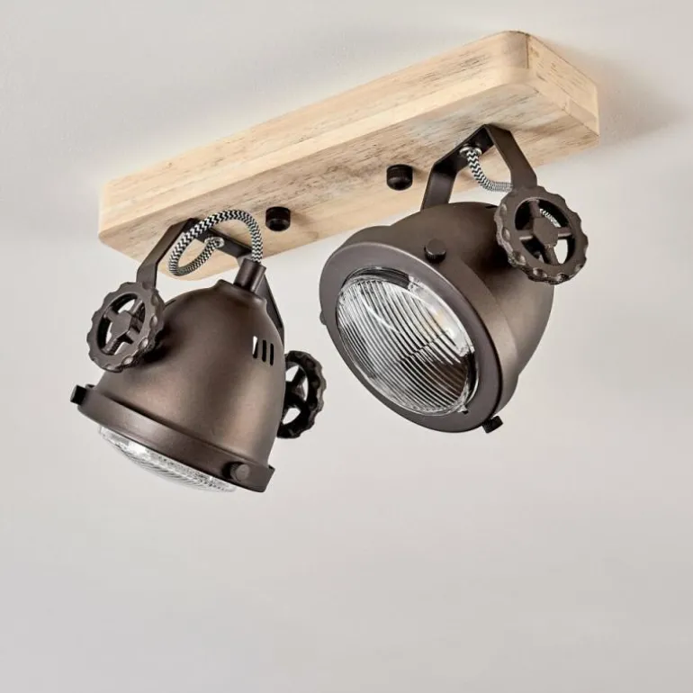 Plafonnier Herford Bois clair, 2 lumières