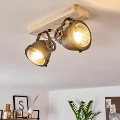 Plafonnier Herford Bois clair, 2 lumières