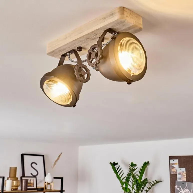 Plafonnier Herford Bois clair, 2 lumières