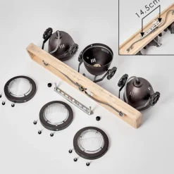 Plafonnier Herford Bois clair, Cuivre, 3 lumières