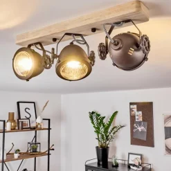 Plafonnier Herford Bois clair, Cuivre, 3 lumières