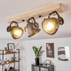 Plafonnier Herford Bois clair, Cuivre, 3 lumières