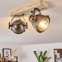 Plafonnier Herford Bois clair, Cuivre, 2 lumières