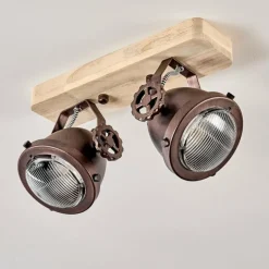 Plafonnier Herford Bois clair, Cuivre, 2 lumières