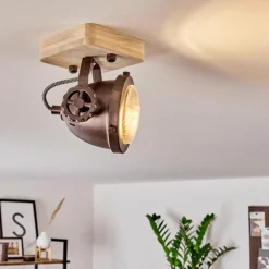 Plafonnier Herford Bois clair, Cuivre, 1 lumière