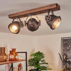 Plafonnier Herford Bois foncé, 3 lumières