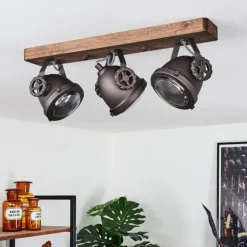 Plafonnier Herford Bois foncé, 3 lumières