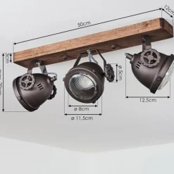 Plafonnier Herford Bois foncé, 3 lumières