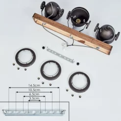 Plafonnier Herford Bois foncé, 3 lumières