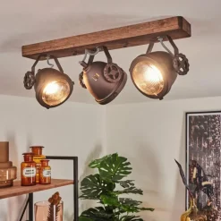 Plafonnier Herford Bois foncé, 3 lumières