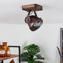 Plafonnier Herford Bois foncé, Rouille, 1 lumière