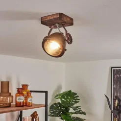 Plafonnier Herford Bois foncé, Rouille, 1 lumière