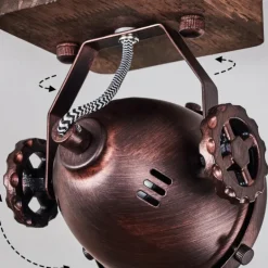 Plafonnier Herford Bois foncé, Rouille, 1 lumière