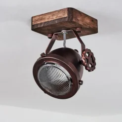 Plafonnier Herford Bois foncé, Rouille, 1 lumière
