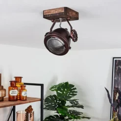Plafonnier Herford Bois foncé, Rouille, 1 lumière