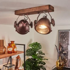 Plafonnier Herford Bois foncé, Rouille, 2 lumières