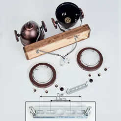 Plafonnier Herford Bois foncé, Rouille, 2 lumières