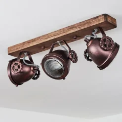 Plafonnier Herford Bois foncé, Rouille, 3 lumières