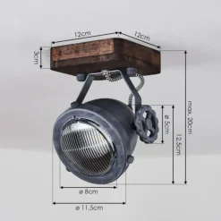 Plafonnier Herford Bois foncé, 1 lumière