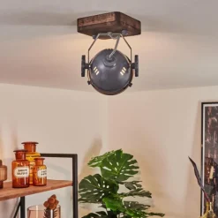 Plafonnier Herford Bois foncé, 1 lumière