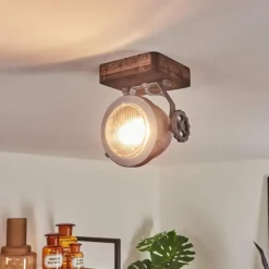 Plafonnier Herford Bois foncé, 1 lumière