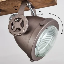 Plafonnier Herford Bois foncé, 4 lumières