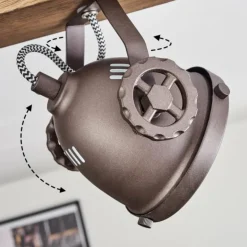 Plafonnier Herford Bois foncé, 4 lumières