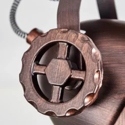 Plafonnier Herford Bois foncé, Rouille, 4 lumières