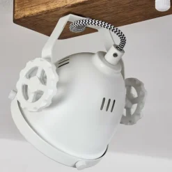 Plafonnier Herford Bois foncé, 4 lumières