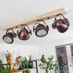 Plafonnier Herford Bronze, Écru, 4 lumières