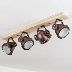 Plafonnier Herford Bronze, Écru, 4 lumières