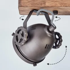 Plafonnier Herford Brun, Bois foncé, 2 lumières