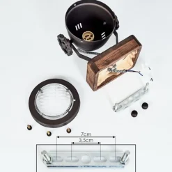 Plafonnier Herford Brun, Bois foncé, 1 lumière